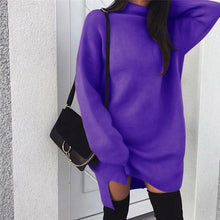 Load image into Gallery viewer, Fashion Hot Sale Knitted Pullover Loose Mini Dress Winter Spring Autumn Women Sweatshirt Turtleneck Long Sleeve Jumper Dress