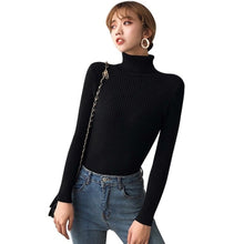 Load image into Gallery viewer, Autumn Fall Women Sweater Slim Soft Long Sleeve High Neck Knit Pullover Sexy Slim Stretch Turtleneck Sweaters