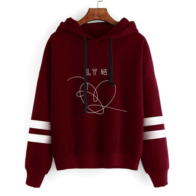 BTS Celebrity Inspired BTS loveyourself Knot the New Album Related Plus Velvet Hooded Hoodie Men's And Women's