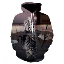 Load image into Gallery viewer, 2019 brand autumn casual women's sports hoodie fashion men's and women's long-sleeved black and white cat hoodie sweatshirt