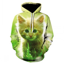 Load image into Gallery viewer, 2019 brand autumn casual women's sports hoodie fashion men's and women's long-sleeved black and white cat hoodie sweatshirt