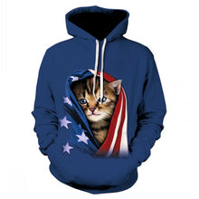 Load image into Gallery viewer, 2019 brand autumn casual women's sports hoodie fashion men's and women's long-sleeved black and white cat hoodie sweatshirt