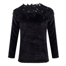 Load image into Gallery viewer, Hot sale Women Slim Sweater Fashion Lace Neck Tops Long Sleeve Pullover Plus Size O Neck Knitwear Top Lace Floral Collar Winter