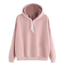 Load image into Gallery viewer, Fashion Women Autumn Hoody Sweatshirt Drawstring Solid Long Sleeve Loose Hoodies Pullover Tops Harajuku Tracksuit sudadera mujer