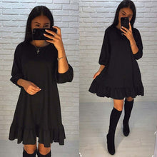 Load image into Gallery viewer, Bigsweety Autumn Dress Women Casual Loose Party Dress Ruffles Sundress Female Fashion Lantern Sleeve Mini Dress Hot Sale