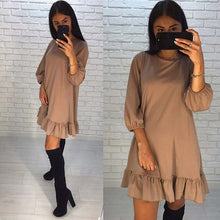 Load image into Gallery viewer, Bigsweety Autumn Dress Women Casual Loose Party Dress Ruffles Sundress Female Fashion Lantern Sleeve Mini Dress Hot Sale