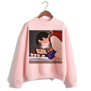 Funny Princess VOGUE Pink Hoodie Hip Hop Women Stree Twear Female Clothes Sweatshirts Pullovers Cartoon Casual Harajuku