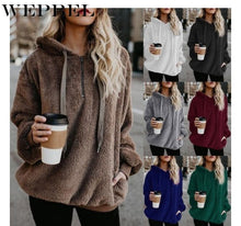 Load image into Gallery viewer, WEPBEL Women Solid Color Hoodies Full Sleeve Autumn Winter Casual Fashion Pocket Ladies Girl Tops Hoodie