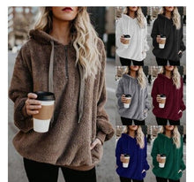 Load image into Gallery viewer, WEPBEL Women Solid Color Hoodies Full Sleeve Autumn Winter Casual Fashion Pocket Ladies Girl Tops Hoodie