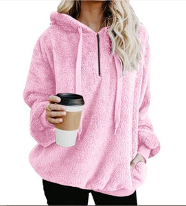 WEPBEL Women Solid Color Hoodies Full Sleeve Autumn Winter Casual Fashion Pocket Ladies Girl Tops Hoodie