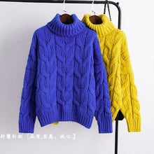 Load image into Gallery viewer, White Turtleneck Sweater Female Thick Loose Short Design Blue Yellow White 2019 Warm Sweater Women Fashion Tops