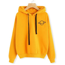 Load image into Gallery viewer, 2019 Autumn Women Hoodies Casual Planet Print Solid Color Loose Drawstring Sweatshirt Fashion Long Sleeve Hooded Female Tops