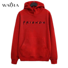 Load image into Gallery viewer, Autumn Women Friends Hoodies Harajuku Letters Print Pocket Warm Thicken Pullovers Tops  Hip Hop Loose Solid Female Sweatshirts