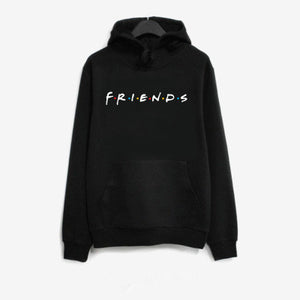 Autumn Women Friends Hoodies Harajuku Letters Print Pocket Warm Thicken Pullovers Tops  Hip Hop Loose Solid Female Sweatshirts