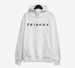 Autumn Women Friends Hoodies Harajuku Letters Print Pocket Warm Thicken Pullovers Tops  Hip Hop Loose Solid Female Sweatshirts