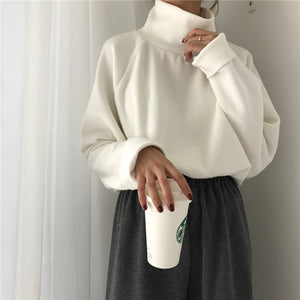 Autumn New Women Sweater Casual Loose Turtleneck Knitted Jumpers 2018 Long Batwing Sleeve Crocheted Pullovers Streetwear Winter