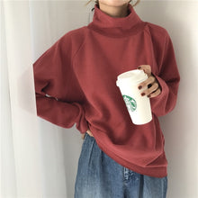 Load image into Gallery viewer, Autumn New Women Sweater Casual Loose Turtleneck Knitted Jumpers 2018 Long Batwing Sleeve Crocheted Pullovers Streetwear Winter